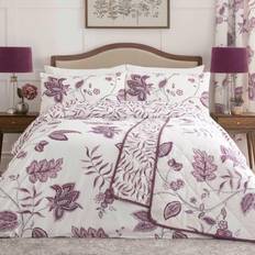 Dreams & Drapes Samira Floral Print Duvet Cover White, Purple