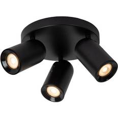 Spotlights Lucide Plafondlamp 21 cm 3 x gu10 zwart Spotlight