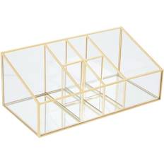 Premier 6-Compartment Cosmetics Organiser - Clear / Gold