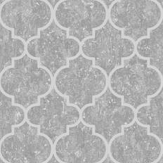 Wallpapers Milan Trellis Grey Silver Wallpaper