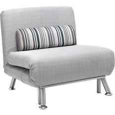 Silver Furniture Homcom Folding 5 Position Convertible Grey Sofa 75cm 1 Seater