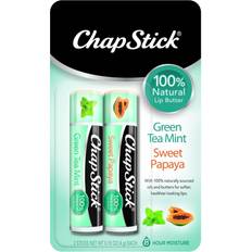 ChapStick 100% Natural Lip Butter Green Tea Mint and Sweet Papaya Lip Balm Tubes