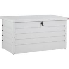 Contenitori e Coperture per Patio Gardebruk Scatola Portaoggetti Con Serratura In Metallo Bianco