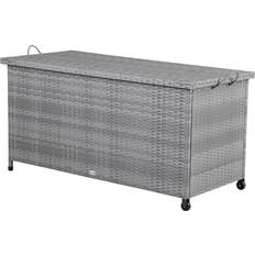 Polyrattan Opbevaringsboks Grå 122 x 56 x 61 cm