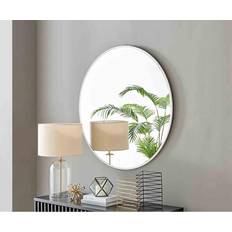 Furniturebox Emma Round White Frame Wall Mirror