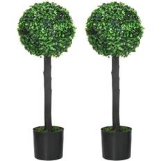 Interior Details Homcom Boxwood Ball Trees Artificial Plant 2pcs