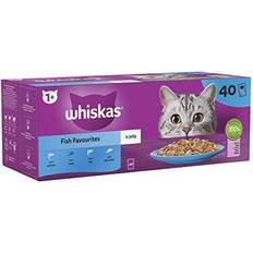 Pets Whiskas 1+ Fish Favourites in Jelly Adult Wet Cat Food 40x85g