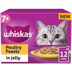 Whiskas cat food Whiskas 7+ Poultry Feasts Senior Wet Cat Food Pouches Jelly 12