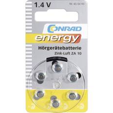 Conrad energy Hörgerätebatterien ZA10 (6 Stk. 10, 90 mAh) Batterien
