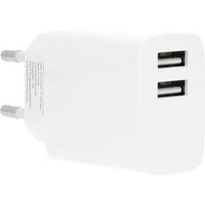 Charger 220V 2xUSB-A 3.4A White USB-C 2.0 Cable 1m