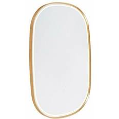 Oval badeværelsesspejl guld