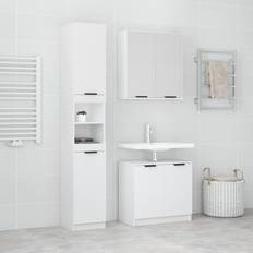 Mobiliers de Salle de Bain vidaXL Meubles De Salle De Bain 3 pcs Blanc Bois d'Ingénierie