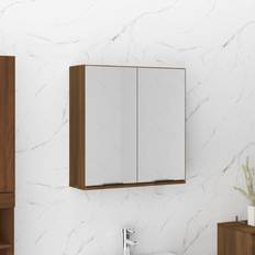 Muebles de Baño vidaXL Armario De Baño Con Espejo 64 x 20 x 67 cm Roble