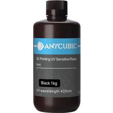 Filaments ANYCUBIC 3D Printer Resin, 405nm SLA UV-Curing Resin, High Precision & Rapid Photopolymer for LCD/DLP/SLA 3D Printing (Black, 1kg)