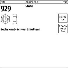 Sonstige Byggmaterial Sonstige Sechskant-Schweißmuttern, DIN 929 Stahl blank 5