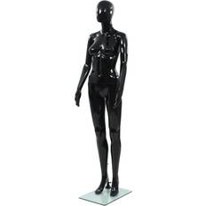 Nero Pitture acriliche vidaXL Full Body Female Mannequin with Glass Base Glossy Black 175 cm