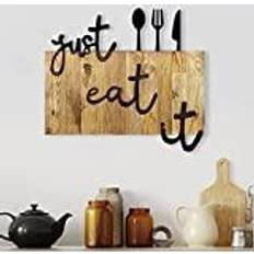 Decoración Mural "You Eat It" De Madera Y Metal