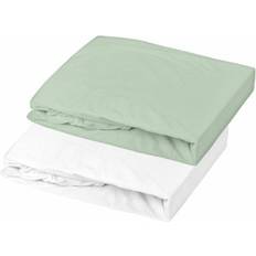 Domiva Set of 2 Fitted sheets 70 Jersey White/Gray