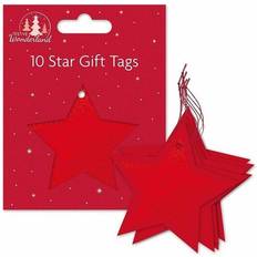 The Home Fusion Company Christmas Birthday Star Shaped Tags Red Silver Or Gold/Red