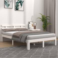 vidaXL white, 120 Solid Bed Frame Sängram