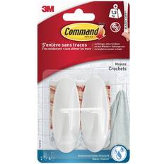 Bianco Attaccapanni 3M Ganci Di Design Medium Command 79 x 29 x 29 mm Bianco Contenuto 2 pz