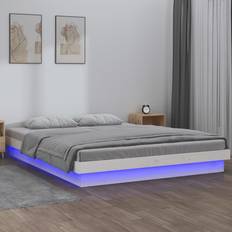 vidaXL LED massivt trä Sängram