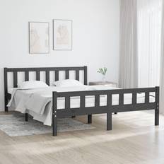 vidaXL grey, 150 Bed Frame Bed Base