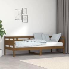 vidaXL Daybed 80 x 200 cm Massivt Fyrretræ Gyldenbrun Sofa 80cm 3 personers