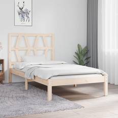 vidaXL Massivholzbett Kiefer Braun Bettrahmen