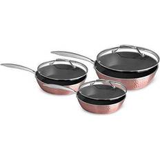 Gold Cookware OrGREENiC Rose Hammered Collection 3 Cookware Set with lid