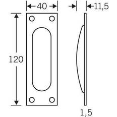 Bon_marché Portes Intérieures Schiebetürmuschel 42 4211 PZ L.120mm B.40mm Alu. 11.5mm Porte Intérieure (x)