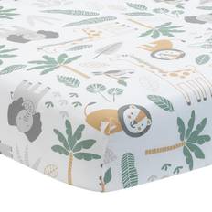 Multicolored Sheets Lambs & Ivy Jungle Friends 100% Cotton Safari Animals Baby Fitted Crib Sheet 28x52"