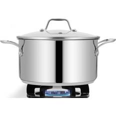 Cookware Sound Around 6-Quart Steel Stock Pot grade with lid