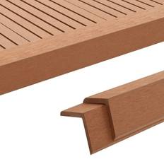 vidaXL 5x Cornière Terrasse WPC Marron Clair Bordure Plancher Baguette d'Angle