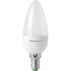 Megaman E14 LED-lampor Megaman MM21122 LED (monochrome) EEC G (A G) E14 Candle shape 3.5 W = 25 W Warm white (Ø x L) 35 mm x 100 mm dimmable 1 pc(s)