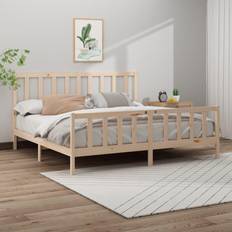 vidaXL 200x200 massivt fyrretræ Sengeramme