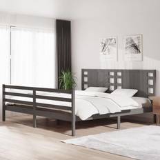 Beds & Mattresses vidaXL grey, 200 Solid Pine Bed Frame Honey