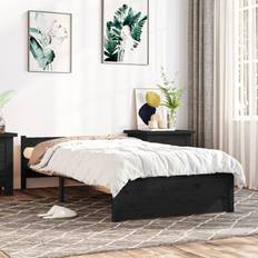 Beds & Mattresses vidaXL black, 75 Solid Wood Bed Frame