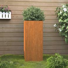 Macetas, Plantas y Cultivo vidaXL Jardinera De Acero Corten 32x29x75 cm - Marrón