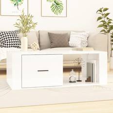 vidaXL High Gloss White 100 x 50.5 x 35 cm Coffee Table