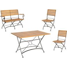 Campingstühle Acamp Acamp Gartensitzgruppe Lindau schwarz Holz B/H/T: ca. 125x80x75 cm