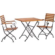 Campingstühle Acamp Acamp Gartensitzgruppe Lindau schwarz Holz B/H/L: ca. 80x75x80 cm