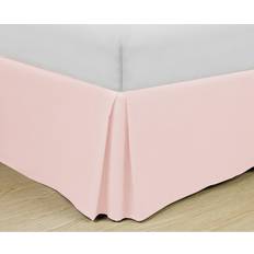 Pink Valance Sheets Swift Home Double Brushed Microfiber Pleated Easy Fit Bed Skirt Ultra Soft Valance Sheet Pink