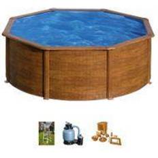 Pools Gre Rundpool, Holzoptik, ØxH: 300 x 120 cm braun