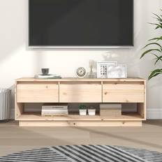 vidaXL brown Solid Pine Cabinet TV Bench