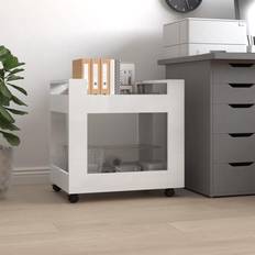 High gloss desk vidaXL High gloss white Trolley Writing Desk