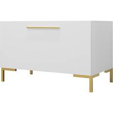 Hartford F111 Blanc + Doré 84 x 52 x 44 cm Stratifié Commode