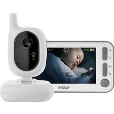 Reer 80430 BabyCam Video babymonitor L, 300 m räckvidd, 50 graders vidvinkelkamera, 4,3-tums TFT-skärm, med rörelsealarm, vit