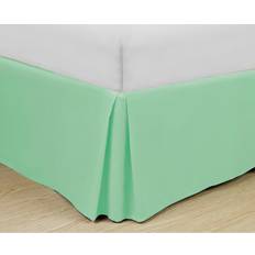 Green Valance Sheets Swift Home Double Brushed Microfiber Pleated Easy Fit Bed Skirt Ultra Soft Fade and Wrinkle Resistant Sea Foam Twin Valance Sheet Blue, Green