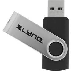Xlyne SWG 128 GB USB-minne (USB2.0, Plug&Play, Swing) svart, 177534-2